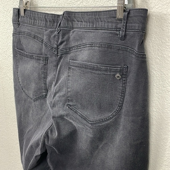 New Democracy Fray Step Hem Kick Flare Jeans Faded Black Wash Ab Plus Size 20W - Picture 6 of 12